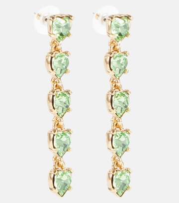 oscar de la renta crystal-embellished drop earrings in green