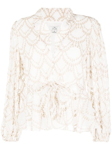 we are kindred sienna embroidered peplum blouse - white