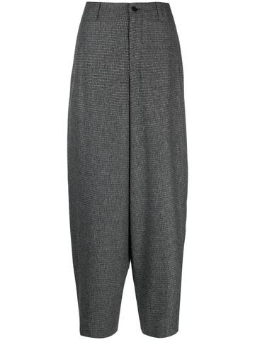 closed check-pattern tapered trousers - grey