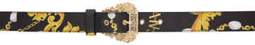 versace jeans couture black chain couture baroque buckle belt