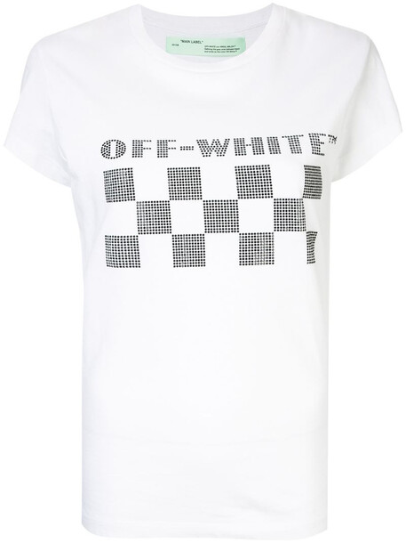 Off-White checkerboard logo T-shirt in white