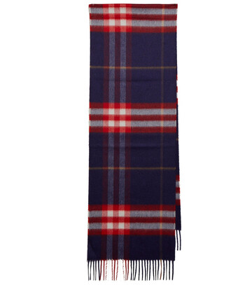 Burberry Checked cashmere scarf in blue