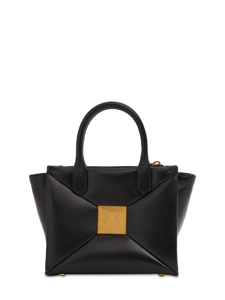 VALENTINO GARAVANI Small One Stud Leather Top Handle Bag in black