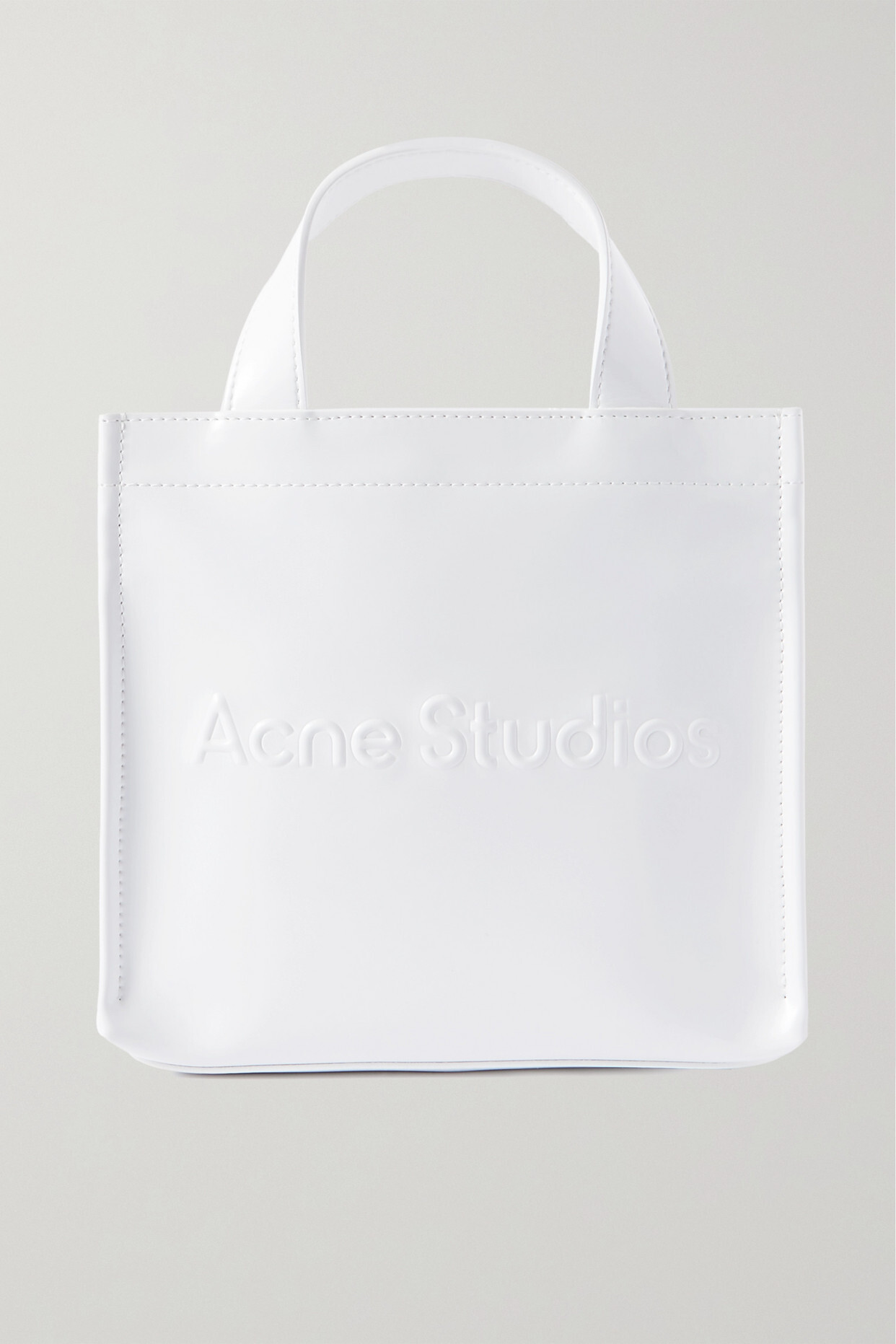 Acne Studios - Mini Embossed Faux Patent-leather Tote - White