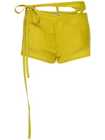 OTTOLINGER Suit Cutout Wool Blend Shorts in yellow