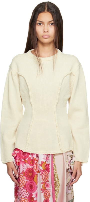 Comme des Garçons Off-White Inverted Seam Sweater in natural