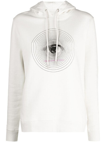 Paco Rabanne graphic-print cotton hoodie in neutrals