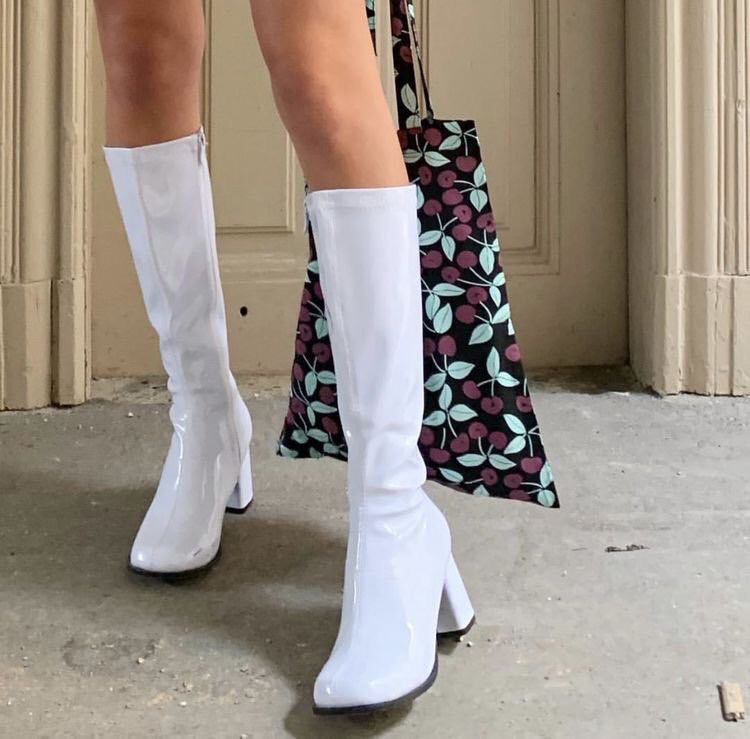 white gogo boots outfit