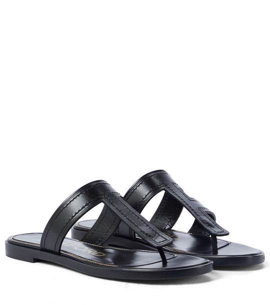 Tom Ford Leather thong sandals in black
