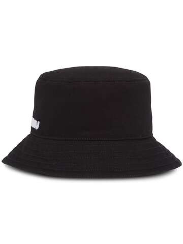 miu miu logo bucket hat - black