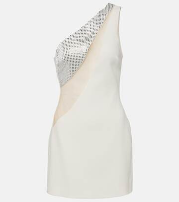 david koma embellished one-shoulder mini dress in white