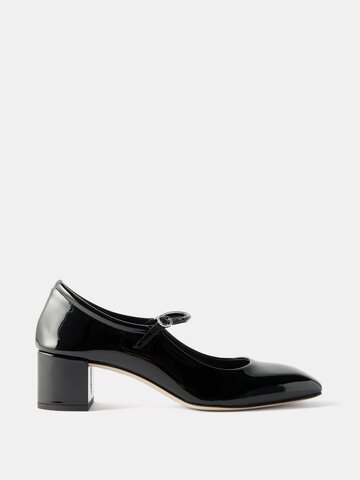 aeyde - aline 45 patent-leather mary jane pumps - womens - black