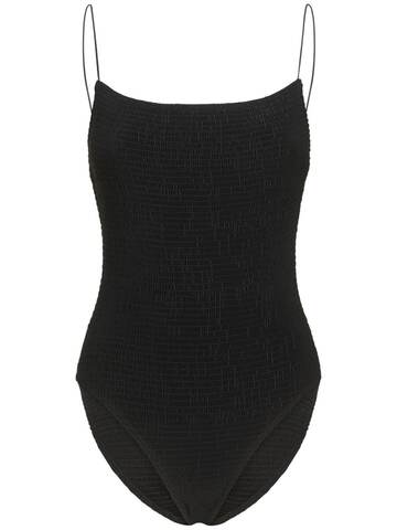 TOTEME Smocked One Piece Swimsuit in black