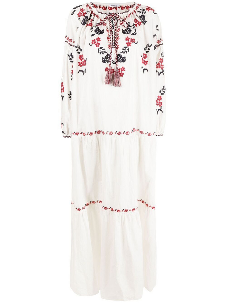 P.A.R.O.S.H. P.A.R.O.S.H. floral-embroidered maxi dress - White