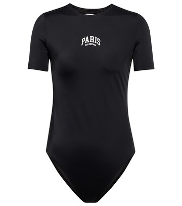 Balenciaga Cities Paris short-sleeved swimsuit in black