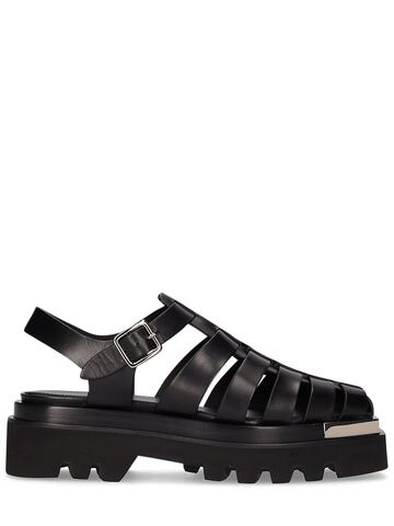 PETER DO 50mm Combat Leather Sandals in black