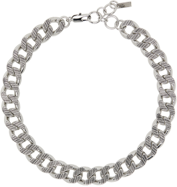 marc jacobs silver monogram chain link necklace