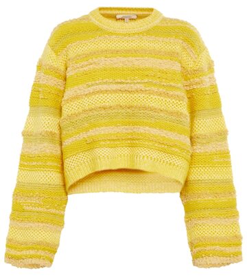 Dorothee Schumacher Playful Texture striped wool-blend sweater in yellow