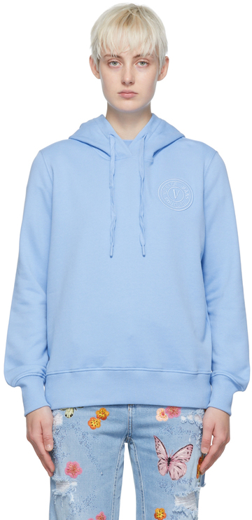 versace jeans couture blue cotton hoodie