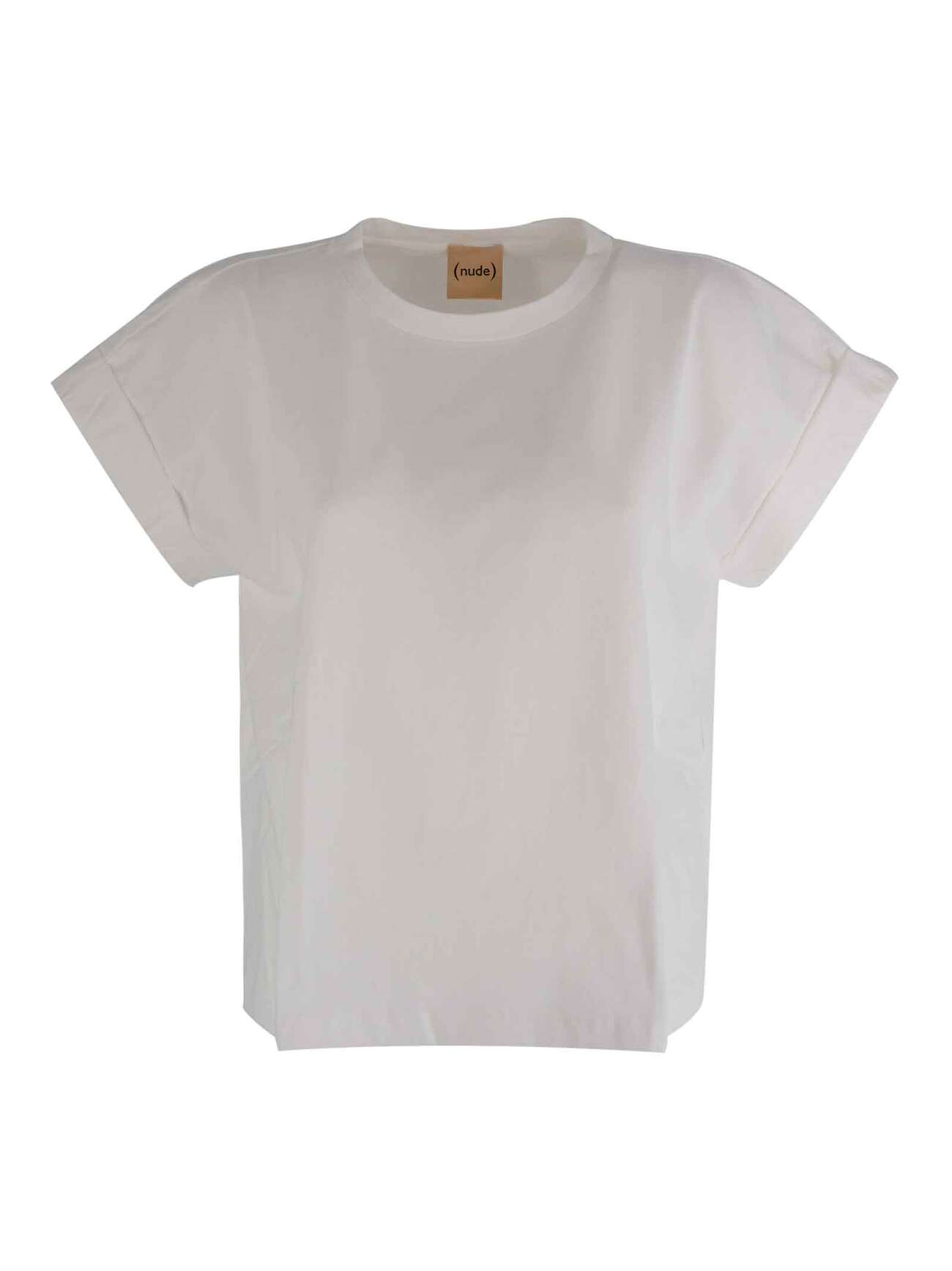 (nude) Cotton T-shirt in white