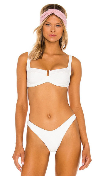 $114. L*SPACE Camellia Bikini Top in White. 
