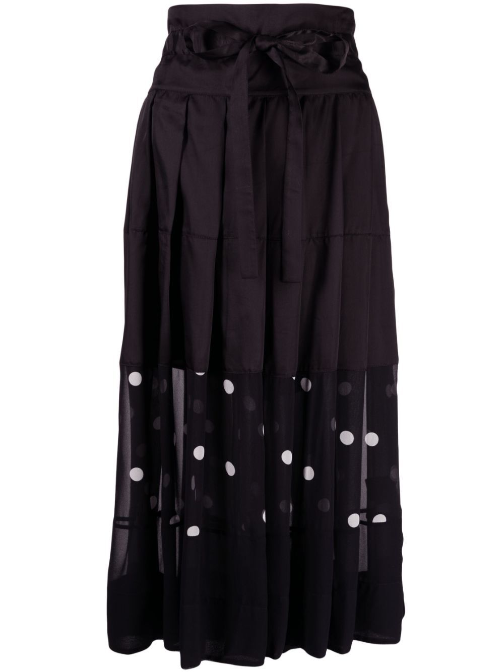 Lee Mathews Bianca panelled midi skirt - Black