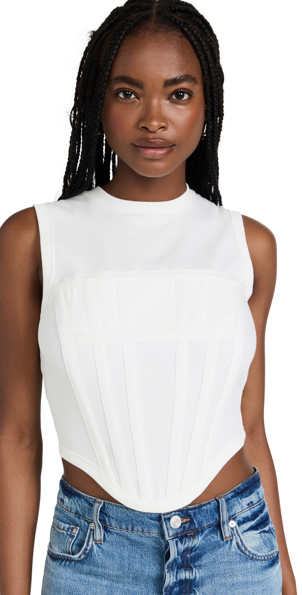 Dion Lee Rib Corset Tank in ivory