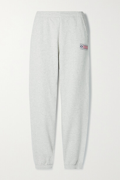 Sporty & Rich - Printed Cotton-blend Jersey Track Pants - Gray