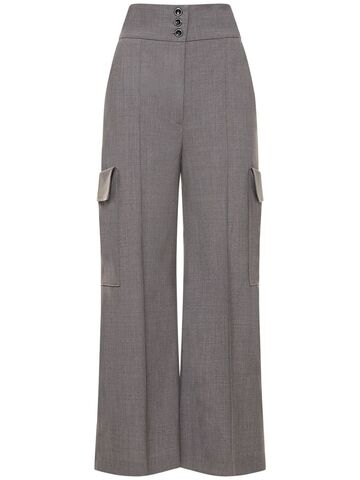 msgm tailored stretch wool cargo pants in grey