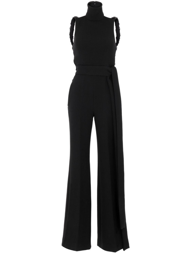 ELIE SAAB Sleeveless Crepe Jumpsuit in black