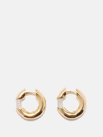 otiumberg - mini crystal & 14kt gold-vermeil hoop earrings - womens - gold multi