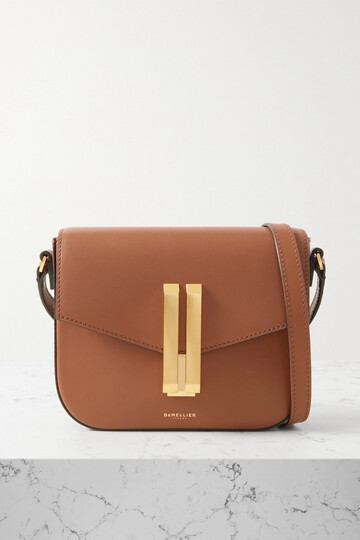 demellier - + net sustain vancouver small leather shoulder bag - brown