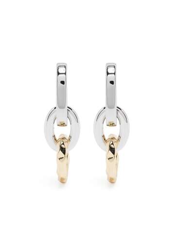maje chain-link detail drop earrings - silver