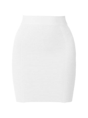 HERVÉ LÉGER Ottoman Knit Mini Skirt in white