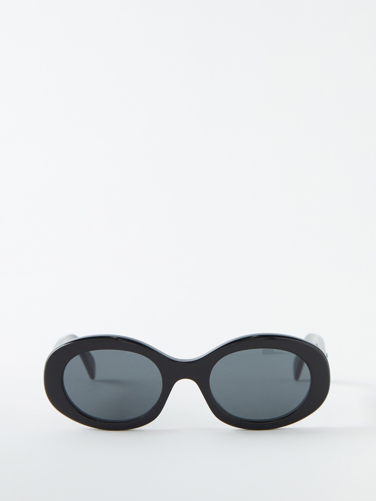 Celine Eyewear - Oval Acetate Sunglasses - Womens - Black Grey