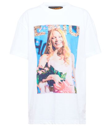 JW Anderson Printed cotton jersey T-shirt in white