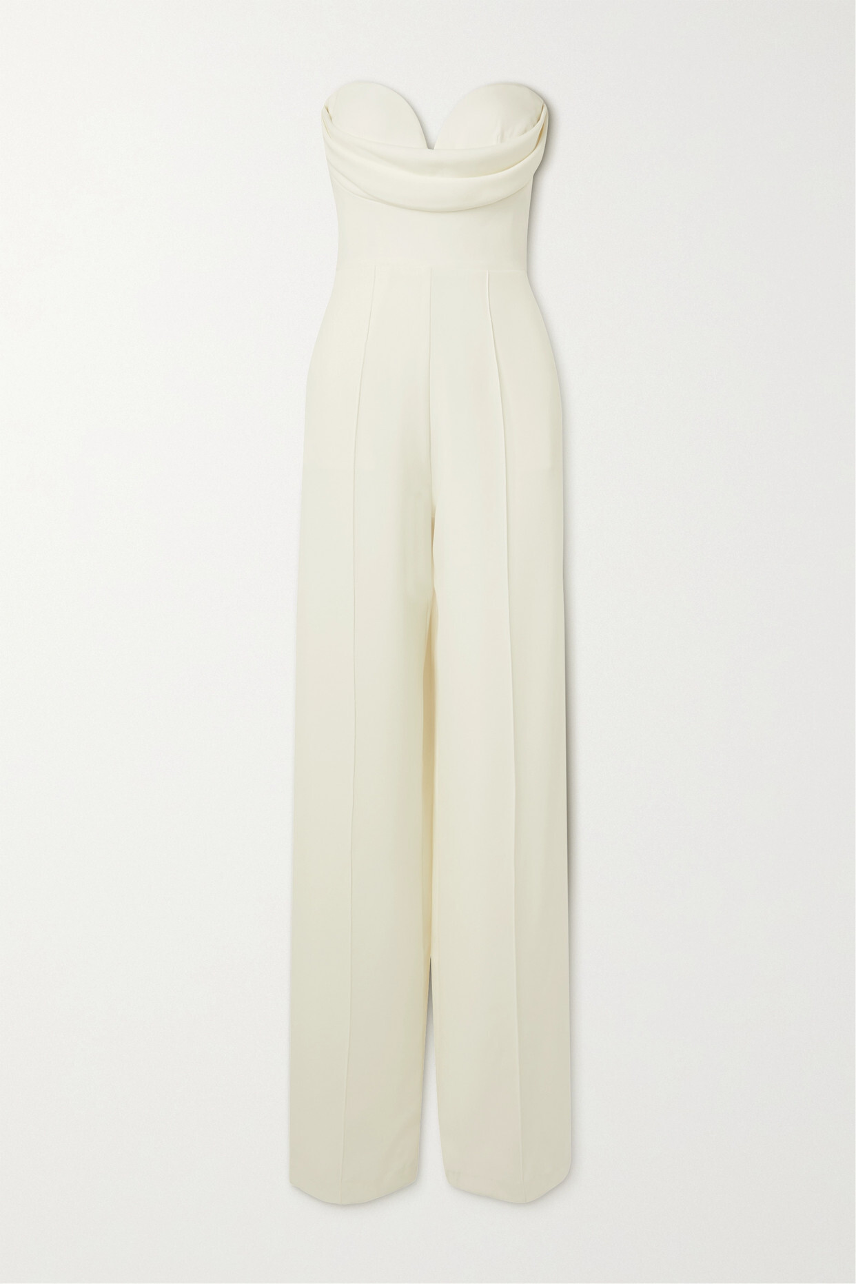 Alex Perry - Hayden Strapless Draped Crepe Jumpsuit - White
