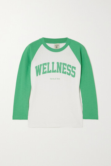 sporty & rich - wellness ivy printed cotton-jersey t-shirt - white