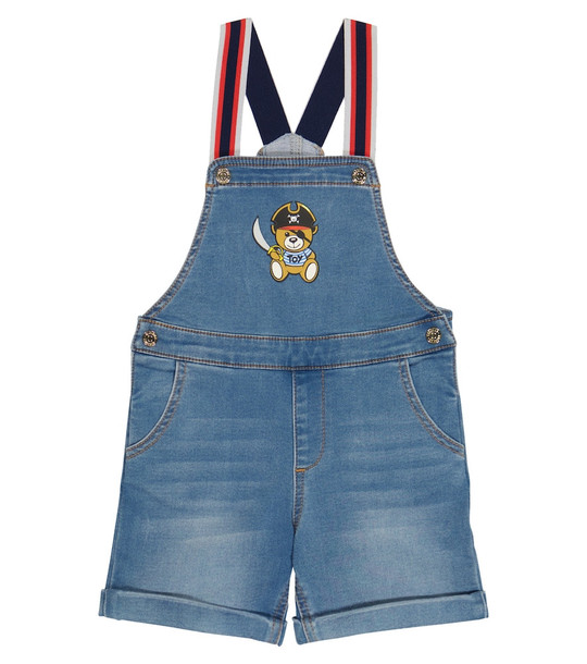 Moschino Kids Baby denim overalls in blue