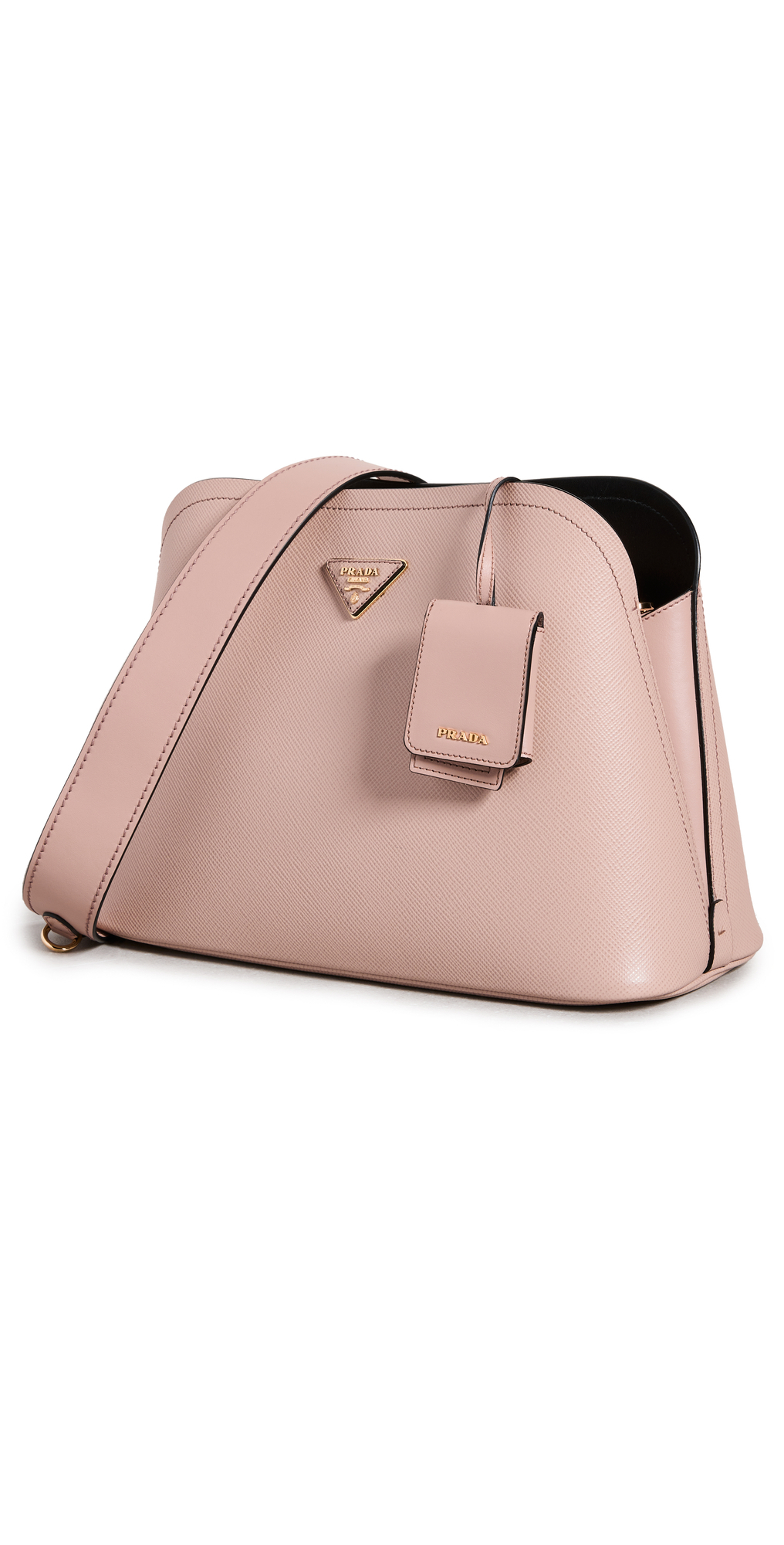 What Goes Around Comes Around Prada Pink Saffiano Dual Strap Shoulder Bag