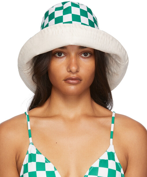 FENSI SSENSE Exclusive Reversible Green Money Bucket Hat