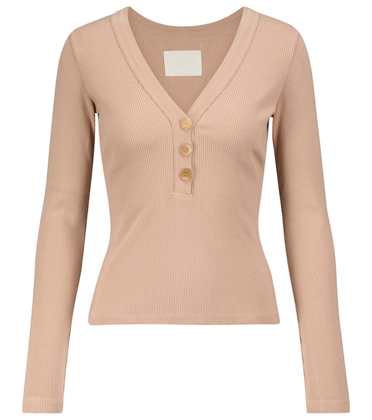 Citizens of Humanity Scarlett stretch cotton-blend top in beige