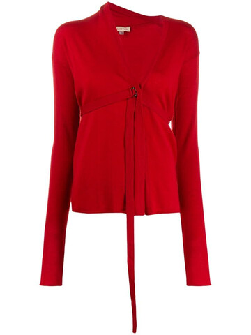 Romeo Gigli Pre-Owned 1990s strapped detail cardigan in red