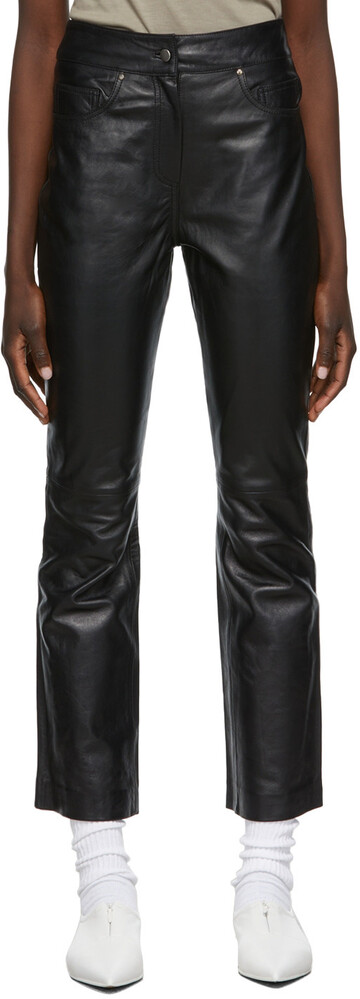 stand studio black leather avery cropped trousers