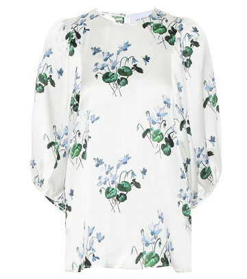 Les Rêveries Floral silk-satin blouse