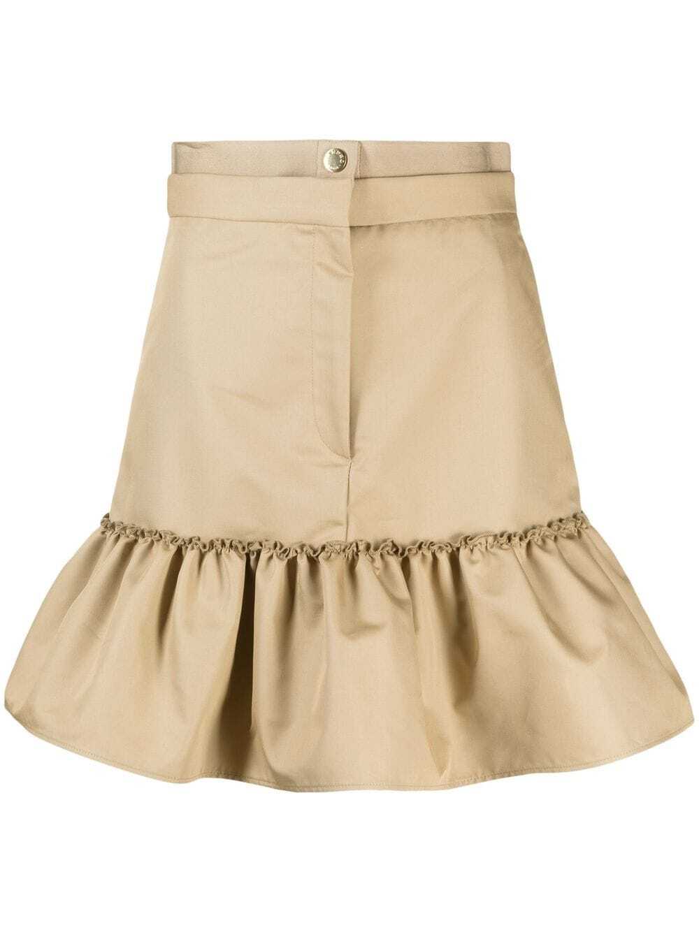 SANDRO double-waist ruffled short skirt - Neutrals