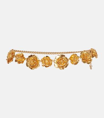 blumarine rose chain belt in gold