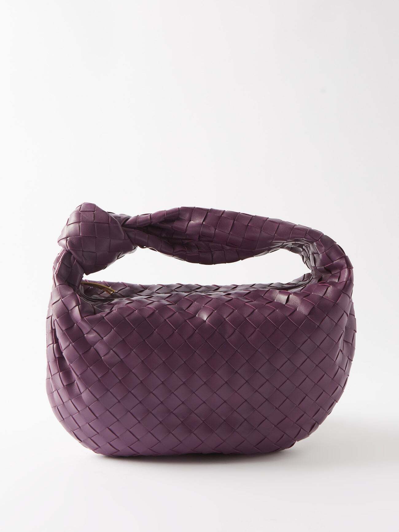 Bottega Veneta - Jodie Teen Intrecciato-leather Shoulder Bag - Womens - Dark Purple