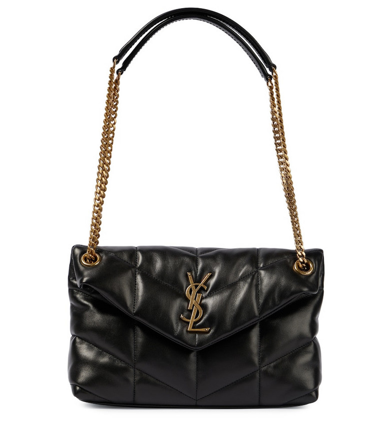 Saint Laurent Loulou Puffer Small leather shoulder bag in black