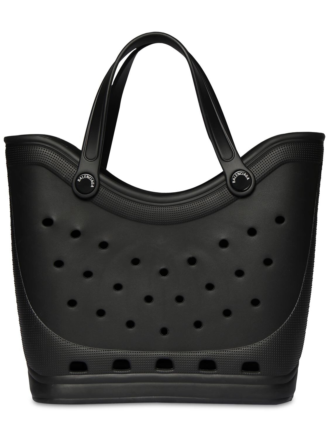BALENCIAGA L Crocs Rubber Tote Bag in black